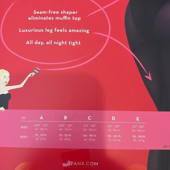 2 Pack SPANX Black Assets Tights Tights Size 6 /Large - Picture 7 of 7